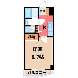 宇都宮駅 徒歩8分 8階の物件間取画像